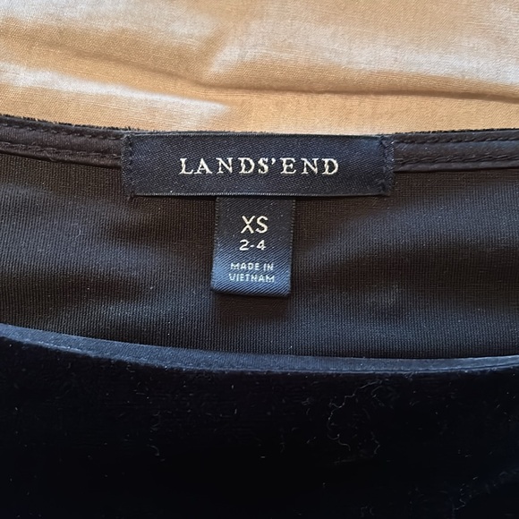 Ladies Lands End Black Velvet Fit and Flare Dress.  Size XS ( 2-4) - Picture 2 of 4
